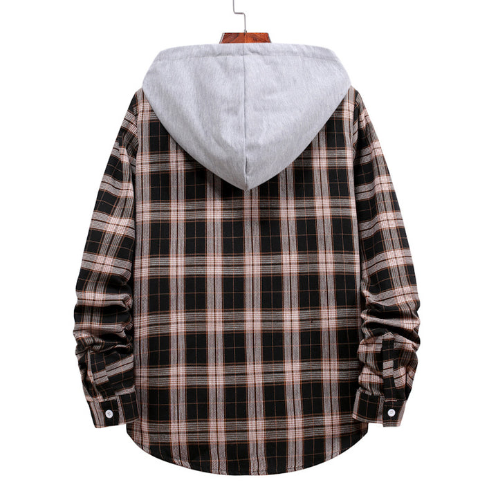 Men's Casual Flannel Shirt with Modern Hood Lisslune