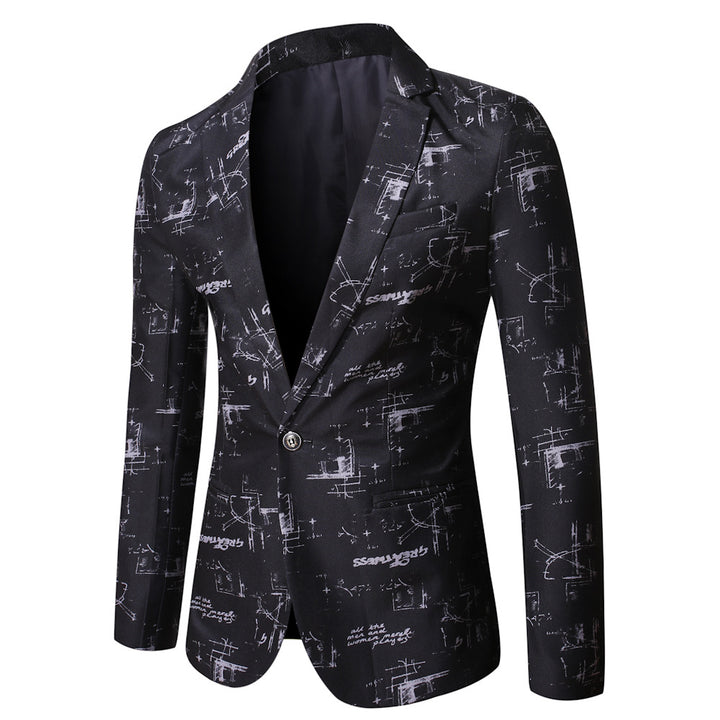 Men's elegant blazer with creative print design Lisslune