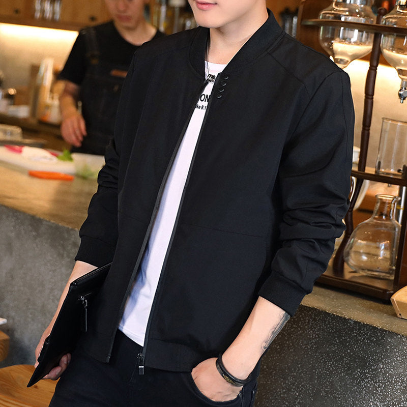 Men's casual jacket with snap button closure and side pockets Lisslune