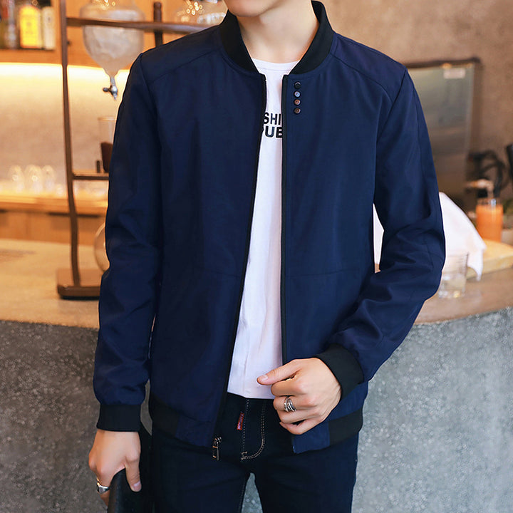 Men's casual jacket with snap button closure and side pockets Lisslune