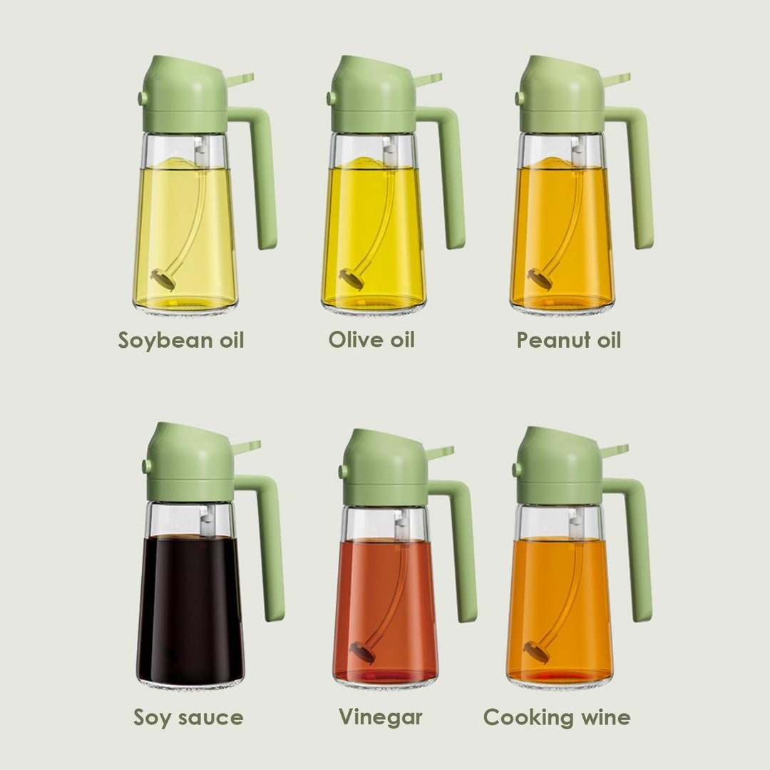 Lisslune | 2-in-1 Oil Dispenser Bottle | Oil Sprayer and Dispenser | Healthy Cooking
