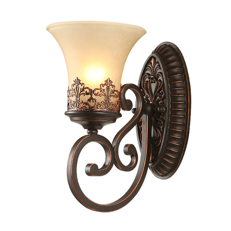 Skørter | Bell Shade Frosted Glass Wall-Mounted Light Retro Hallway Lighting for Bedroom