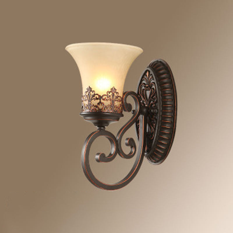 Skørter | Bell Shade Frosted Glass Wall-Mounted Light Retro Hallway Lighting for Bedroom