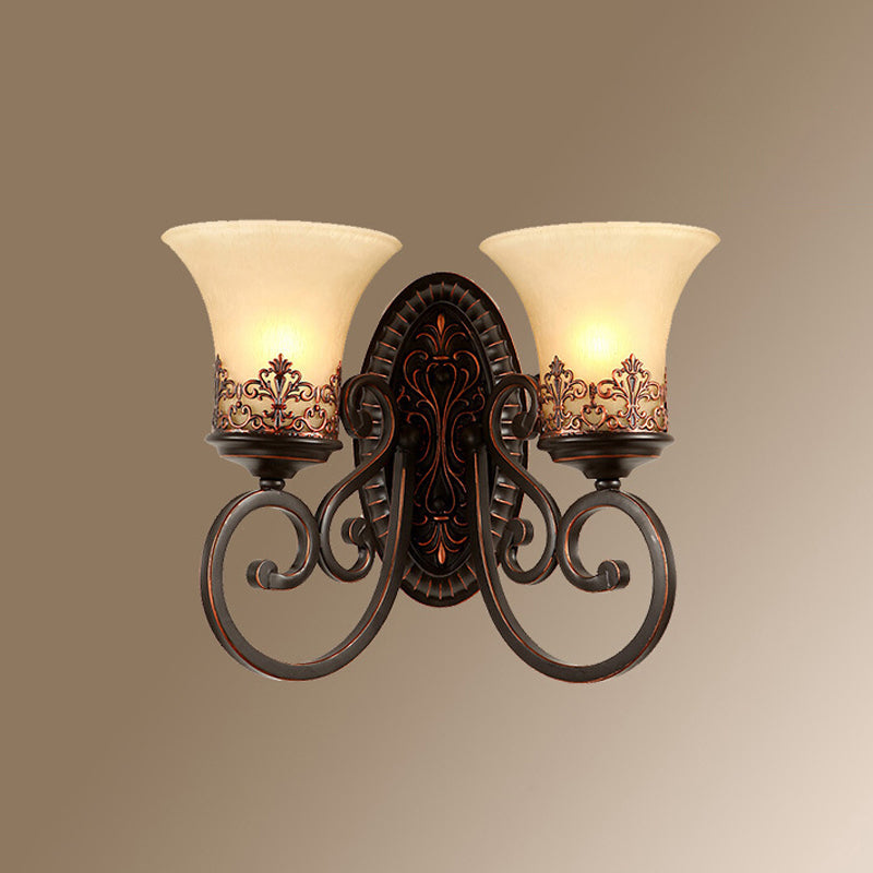 Skørter | Bell Shade Frosted Glass Wall-Mounted Light Retro Hallway Lighting for Bedroom