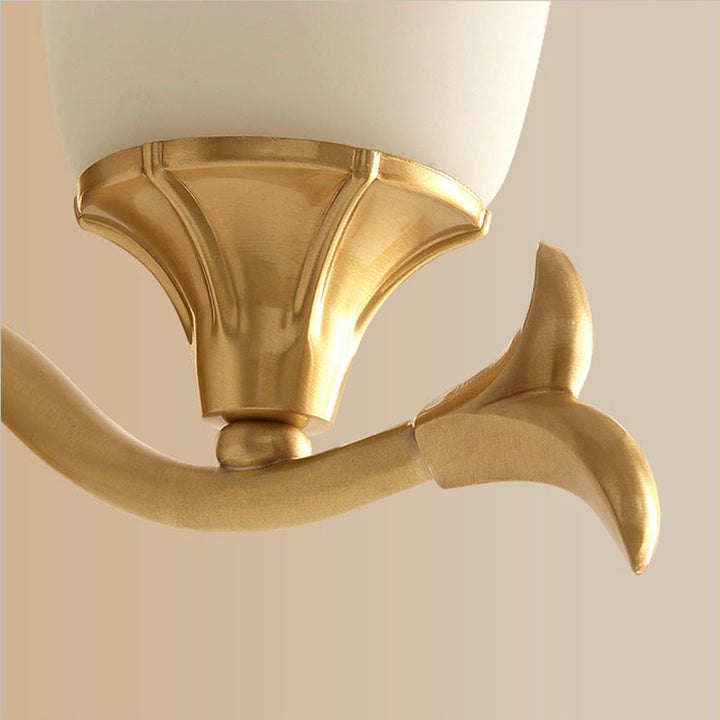 Skørter | Bell-shaped Living Room Wall Lighting Retro Matte Glass Gold Wall Lamp