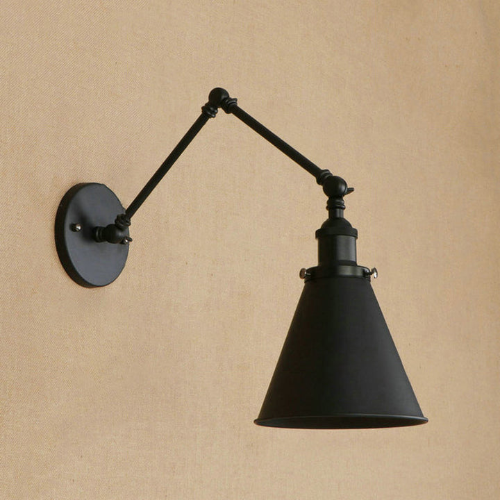 Skørter | Country House Style Cone Wall Sconces 1 Lamp Iron Wall Lighting Fixture in Black/Rust for Bedroom