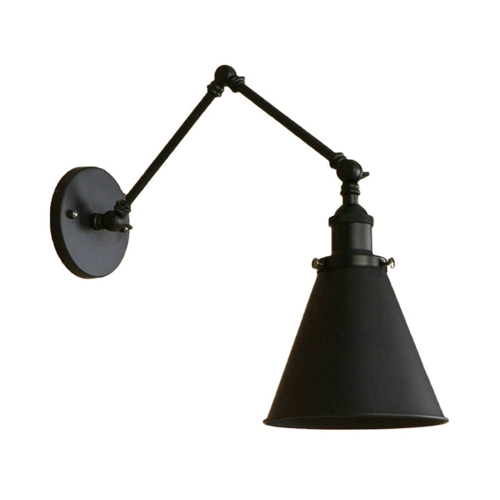 Skørter | Country House Style Cone Wall Sconces 1 Lamp Iron Wall Lighting Fixture in Black/Rust for Bedroom