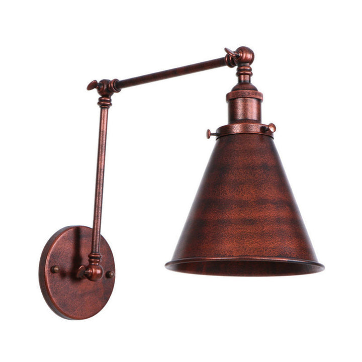 Skørter | Country House Style Cone Wall Sconces 1 Lamp Iron Wall Lighting Fixture in Black/Rust for Bedroom