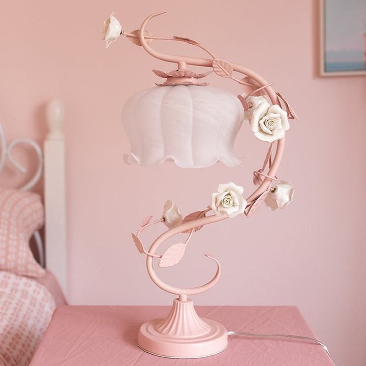 Lisslune | Rosabella - Elegant Bloom Glass Desk Lamp