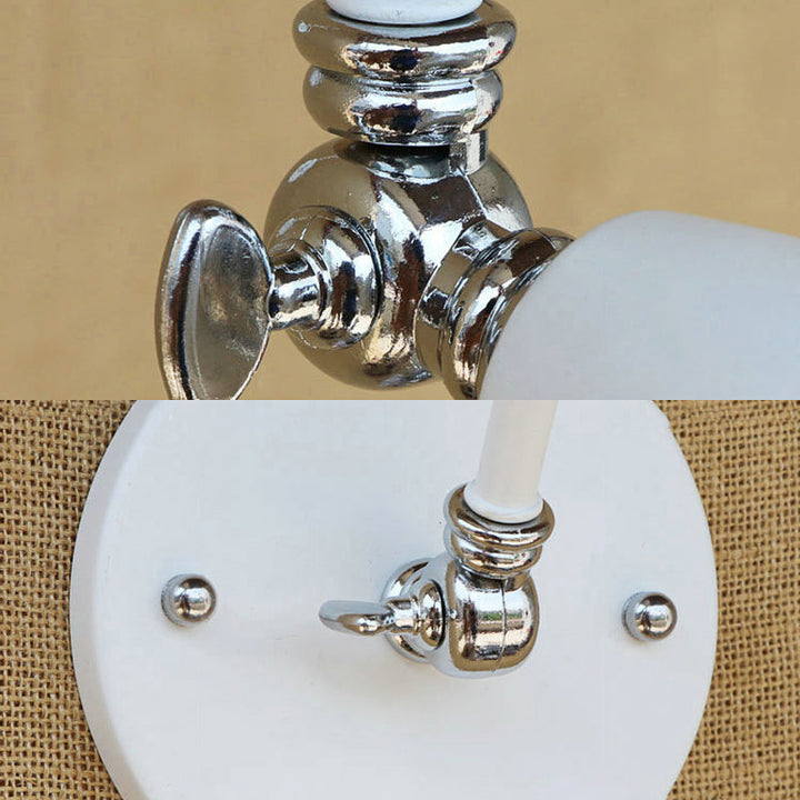 Lisslune | 1 Bulb Wall Lamp Retro Style Swivel Arm Metal Mini Wall Light in White for the Home Office