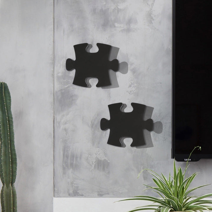 Lisslune | Jigsaw Wall Lamp Modern Acrylic Black/White LED Wall Light in Warm/White Light for Living Room