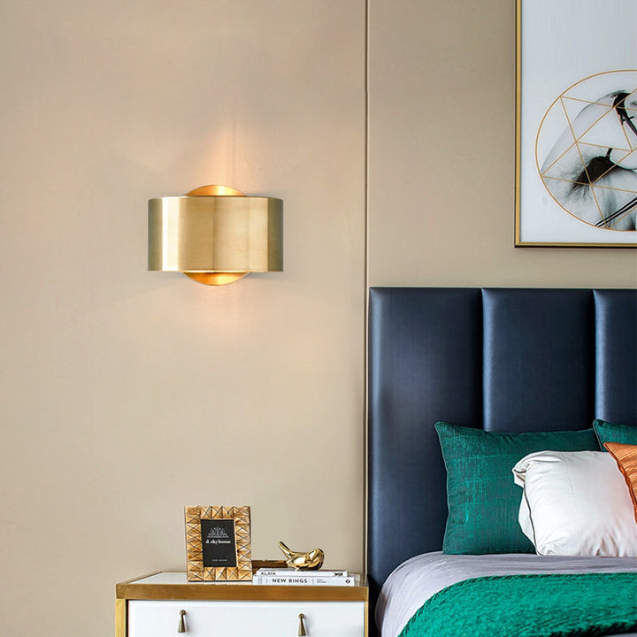 Skørter | Gold Half Cylinder Wall Light Postmodern 1 Light Metal Flush Wall Light