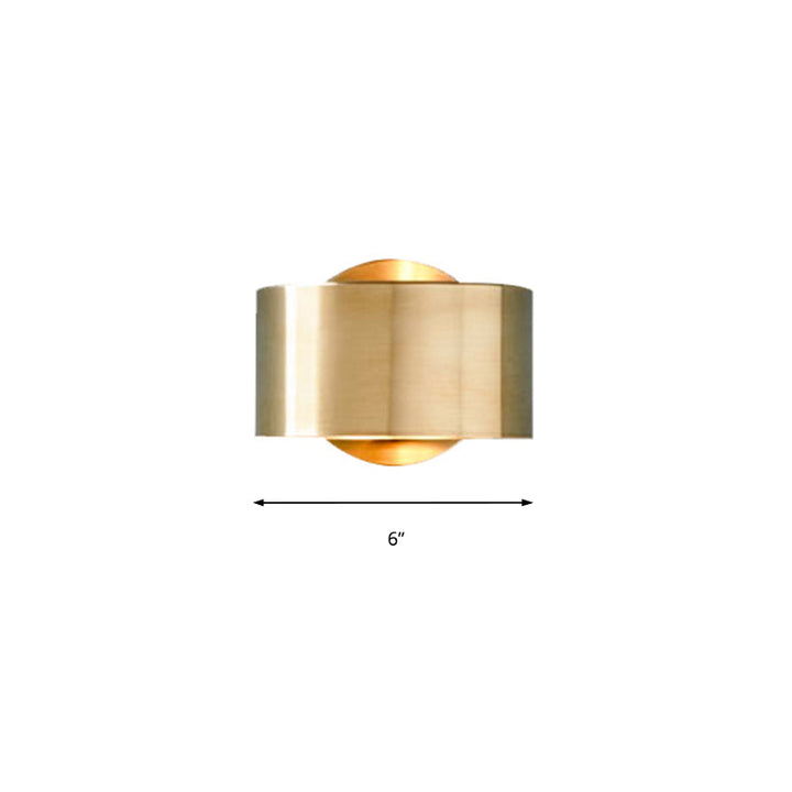 Skørter | Gold Half Cylinder Wall Light Postmodern 1 Light Metal Flush Wall Light