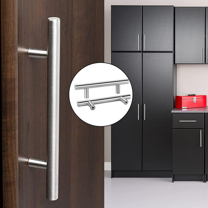 Lisslune | Brushed Nickel Modern Stainless Steel Drawer Hardware T-Bar Handles