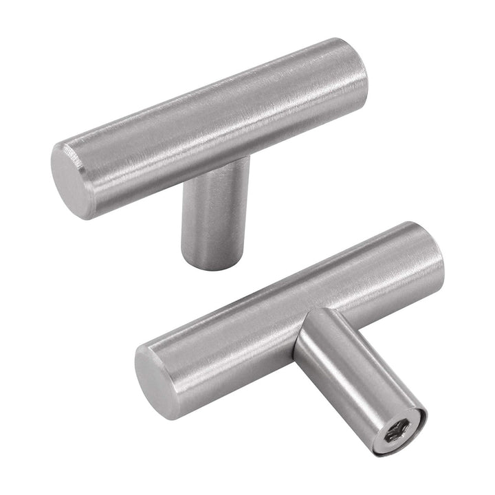 Lisslune | Brushed Nickel Modern Stainless Steel Drawer Hardware T-Bar Handles