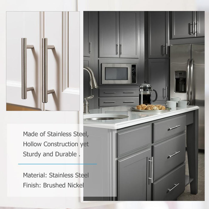 Lisslune | Brushed Nickel Modern Stainless Steel Drawer Hardware T-Bar Handles