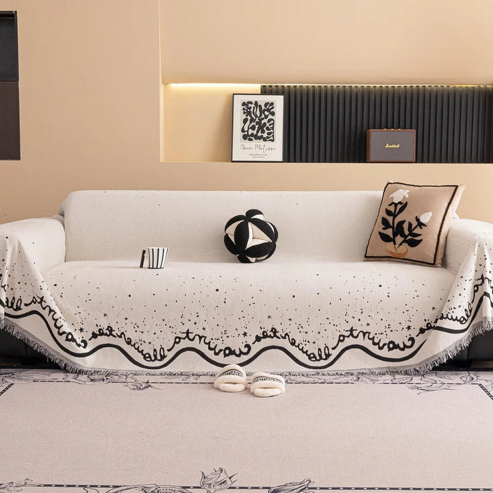 Lisslune | Cursive Glittering Chenille Sofa Cover