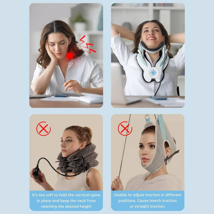 Lisslune | Neck Stretcher for Pain Relief - Adjustable Cervical Traction Device Ideal for Neck Tension and Discomfort