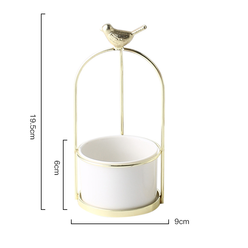 Lisslune | Flower plant pots with bird design for stylish decoration