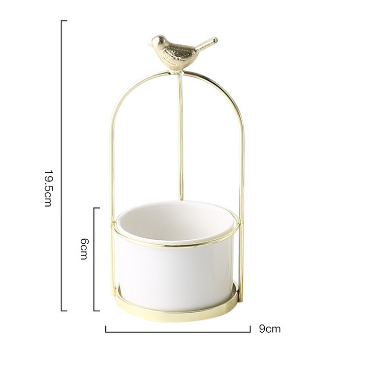 Lisslune | Flower plant pots with bird design for stylish decoration