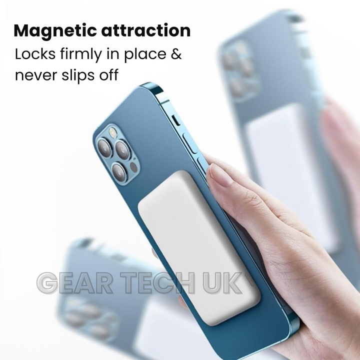 Lisslune | Travel Power Bank UK – Magnetic Wireless Portable Charger with MagSafe | Slim External Battery Pack for Travelling, Holidays & Business