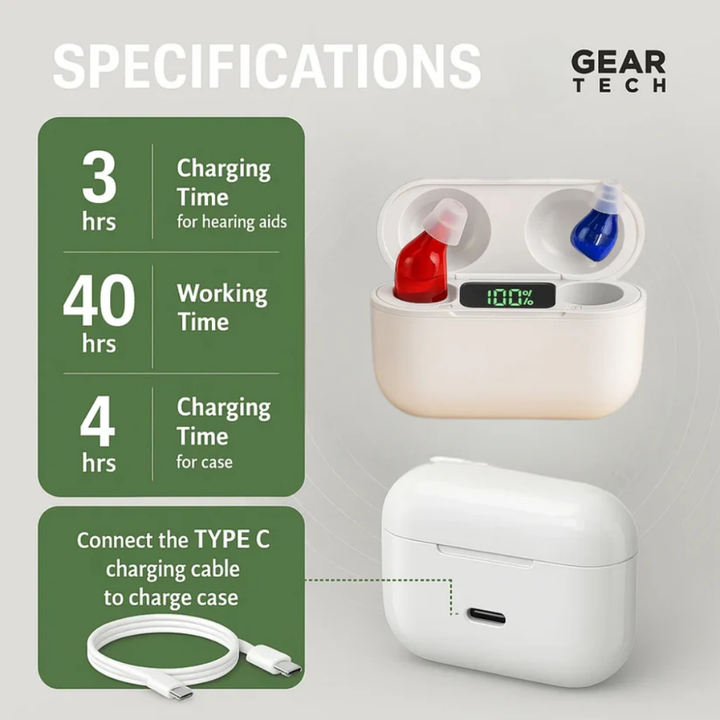 Lisslune | Invisible Rechargeable Hearing Aids UK – Discreet In Ear Hearing Aids for Clear Sound & Comfort | Small Hidden Hearing Aid