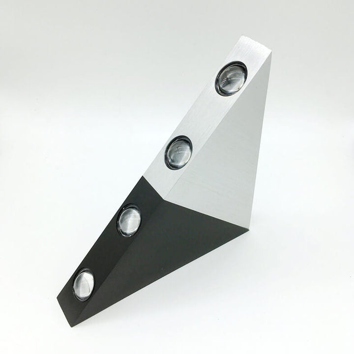 Lisslune | TriLumina Prism LED Wall Light | Creative Pyramid Design | Aluminum & Acrylic | Colored Light Options