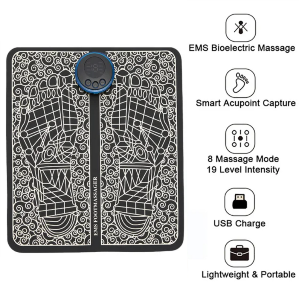 Lisslune | EMS Foot Massage Pad with Adjustable Intensity for Pain Relief and Relaxation at Home