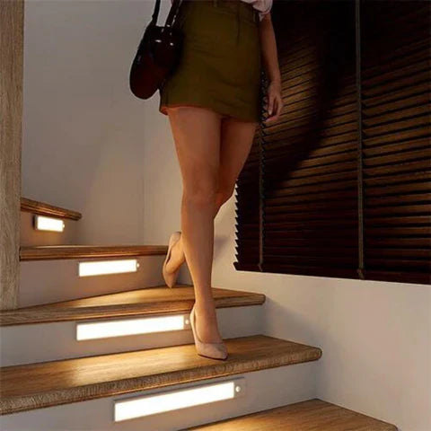Lisslune | Magnetic Motion Sensor Light | Modern Silver Design, USB Rechargeable & Easy to Install for Home Safety and Ambiance