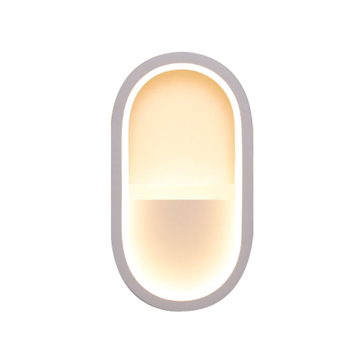 Skørter | Oval Wall Lighting Igel Contemporary Acrylic Black/White LED Wall Lamp in Warm/White Light