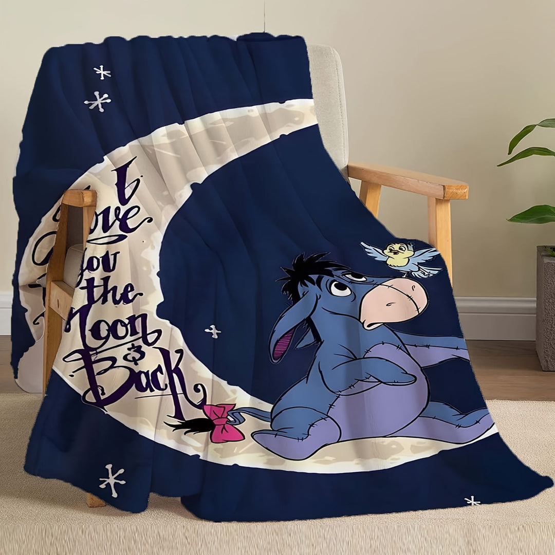 Lisslune | Soft fleece blanket with Eeyore design - Available in multiple sizes for all seasons