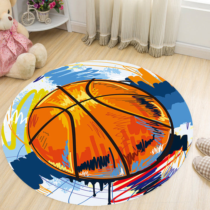 Lisslune | Cartoon Colored Rug Multicolor Synthetic Carpet Stain Resistant Machine Washable Non-Slip Rug for Children's Room