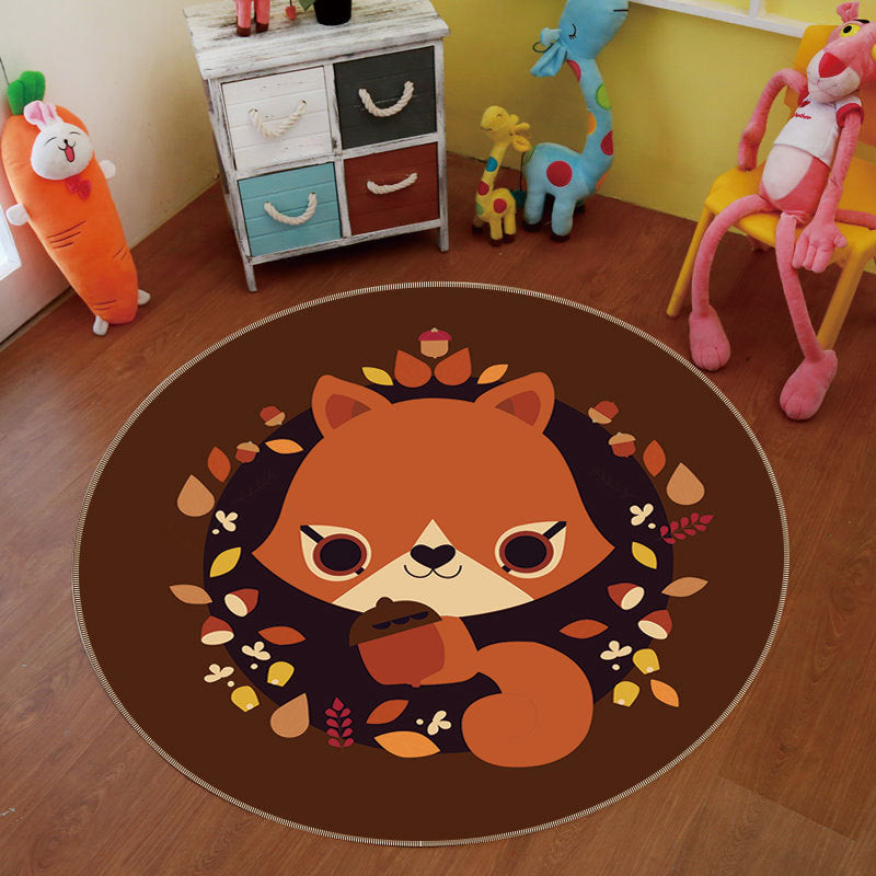 Lisslune | Multi Color Cartoon Rug Polyester Animal Pattern Rug Non-Slip Back Stain-Resistant Machine Washable Rug for the Children's Room