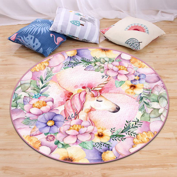 Lisslune | Nordic Bedroom Carpet Multi-Color Animal Carpet Synthetic Non-Slip Washable Pet Friendly Carpet