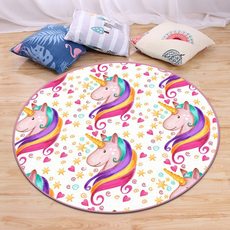 Lisslune | Nordic Bedroom Carpet Multi-Color Animal Carpet Synthetic Non-Slip Washable Pet Friendly Carpet