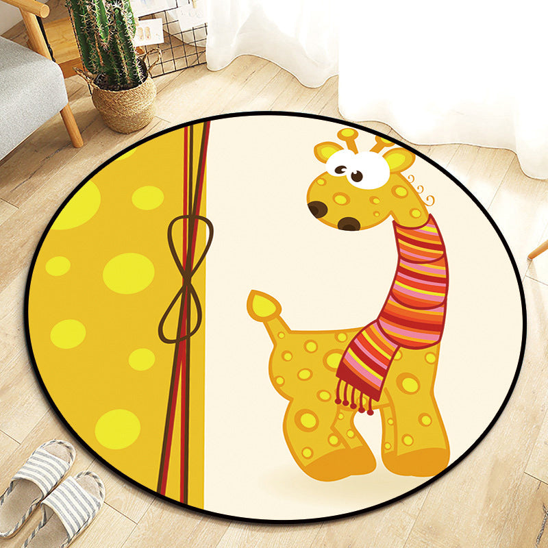 Lisslune | Kawaii Princess Rug Multicolor Fairy Tale Rug Pet Friendly Stain Resistant Non-Slip Back Rug for Children's Room