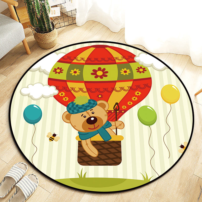 Lisslune | Kawaii Princess Rug Multicolor Fairy Tale Rug Pet Friendly Stain Resistant Non-Slip Back Rug for Children's Room