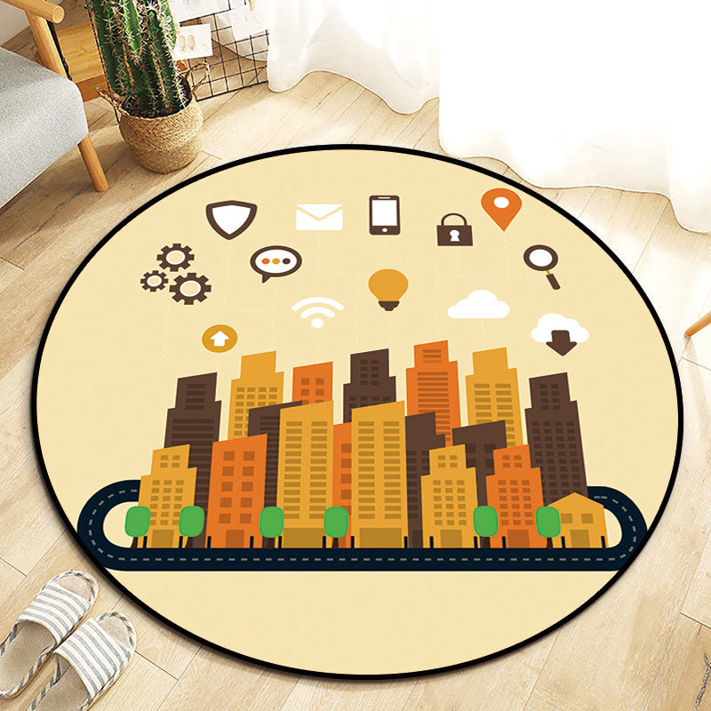 Lisslune | Kawaii Princess Rug Multicolor Fairy Tale Rug Pet Friendly Stain Resistant Non-Slip Back Rug for Children's Room