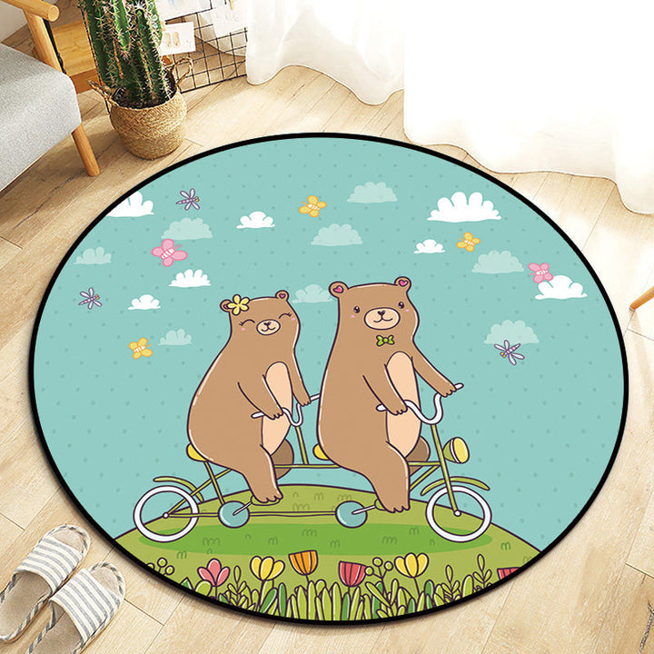 Lisslune | Kawaii Princess Rug Multicolor Fairy Tale Rug Pet Friendly Stain Resistant Non-Slip Back Rug for Children's Room