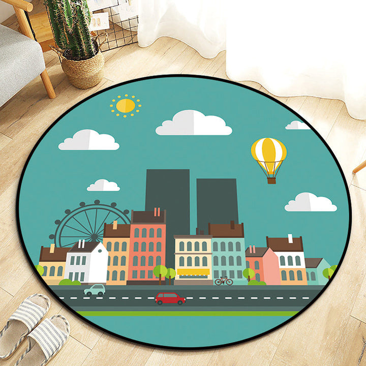 Lisslune | Kawaii Princess Rug Multicolor Fairy Tale Rug Pet Friendly Stain Resistant Non-Slip Back Rug for Children's Room