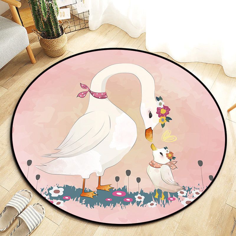 Lisslune | Kawaii Princess Rug Multicolor Fairy Tale Rug Pet Friendly Stain Resistant Non-Slip Back Rug for Children's Room