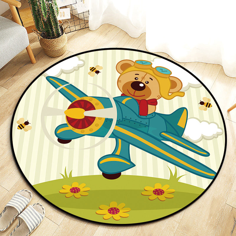 Lisslune | Kawaii Princess Rug Multicolor Fairy Tale Rug Pet Friendly Stain Resistant Non-Slip Back Rug for Children's Room