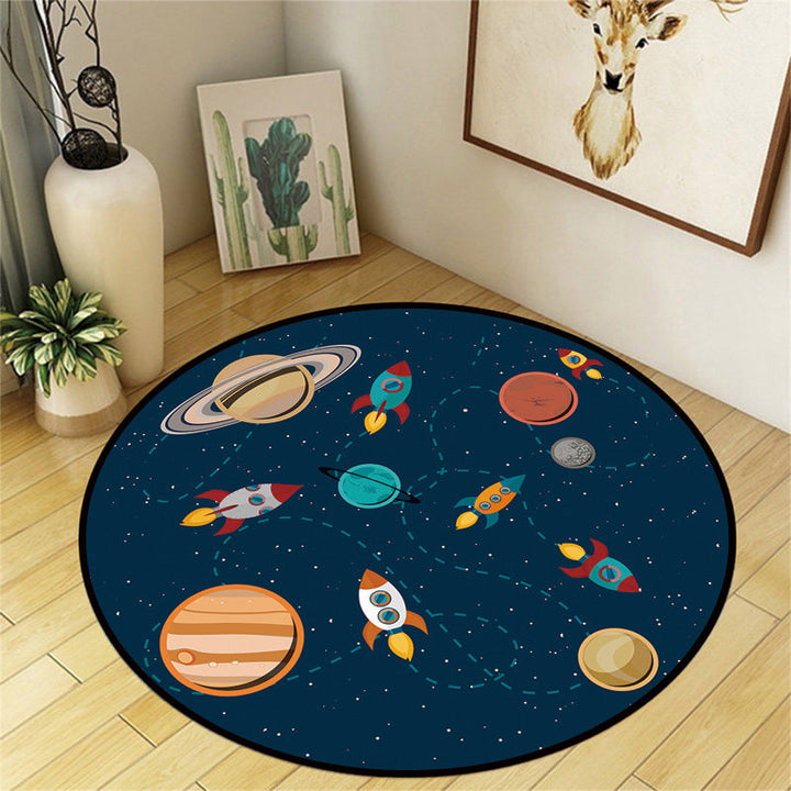 Lisslune | Beautiful Multicolor Cartoon Rug Polyester Animal Print Rug Non-Slip Machine Washable Dirt-Repellent Rug for the Children's Room