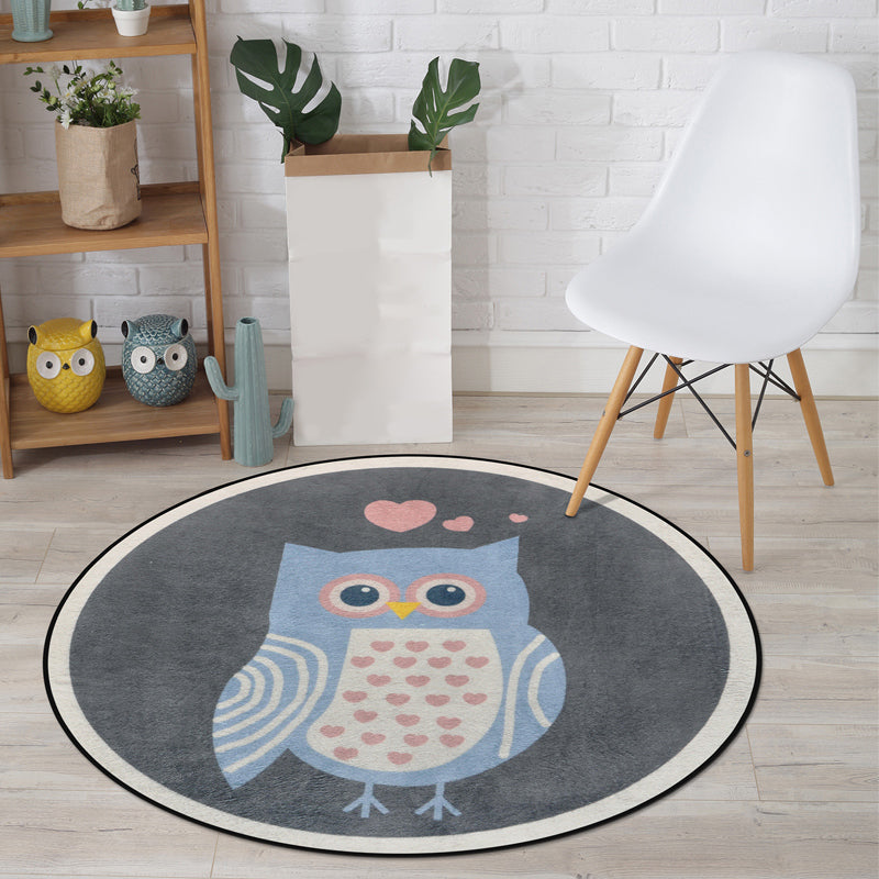 Lisslune | Cartoon Animal Drawing Print Rug Multicolor Polypropylene Rug Machine washable Non-slip backing Stain-resistant rug for children's room