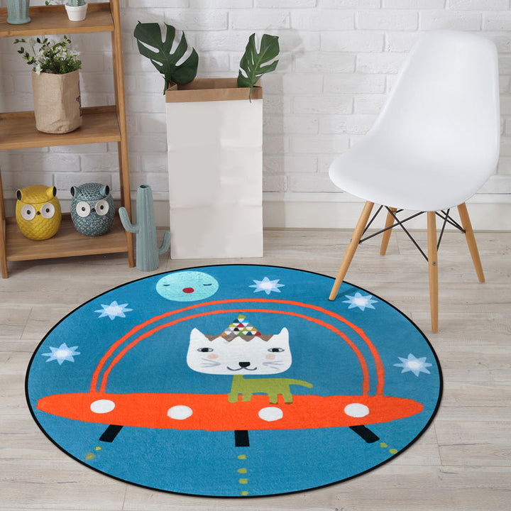 Lisslune | Cartoon Animal Drawing Print Rug Multicolor Polypropylene Rug Machine washable Non-slip backing Stain-resistant rug for children's room