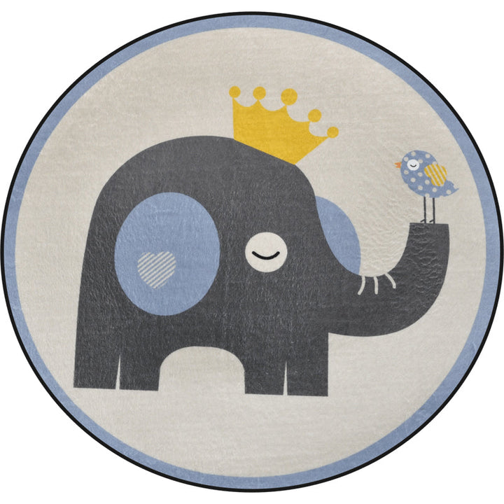 Lisslune | Cartoon Animal Drawing Print Rug Multicolor Polypropylene Rug Machine washable Non-slip backing Stain-resistant rug for children's room