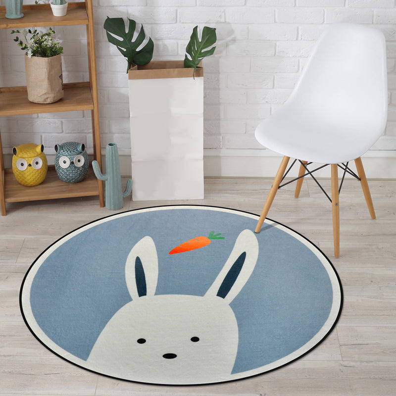 Lisslune | Cartoon Animal Drawing Print Rug Multicolor Polypropylene Rug Machine washable Non-slip backing Stain-resistant rug for children's room