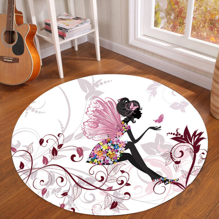 Lisslune | Novelty Fairy Tale Patterned Rug Multicolor Children’s Rug Synthetic Pet Friendly Non-Slip Back Washable Rug for Home