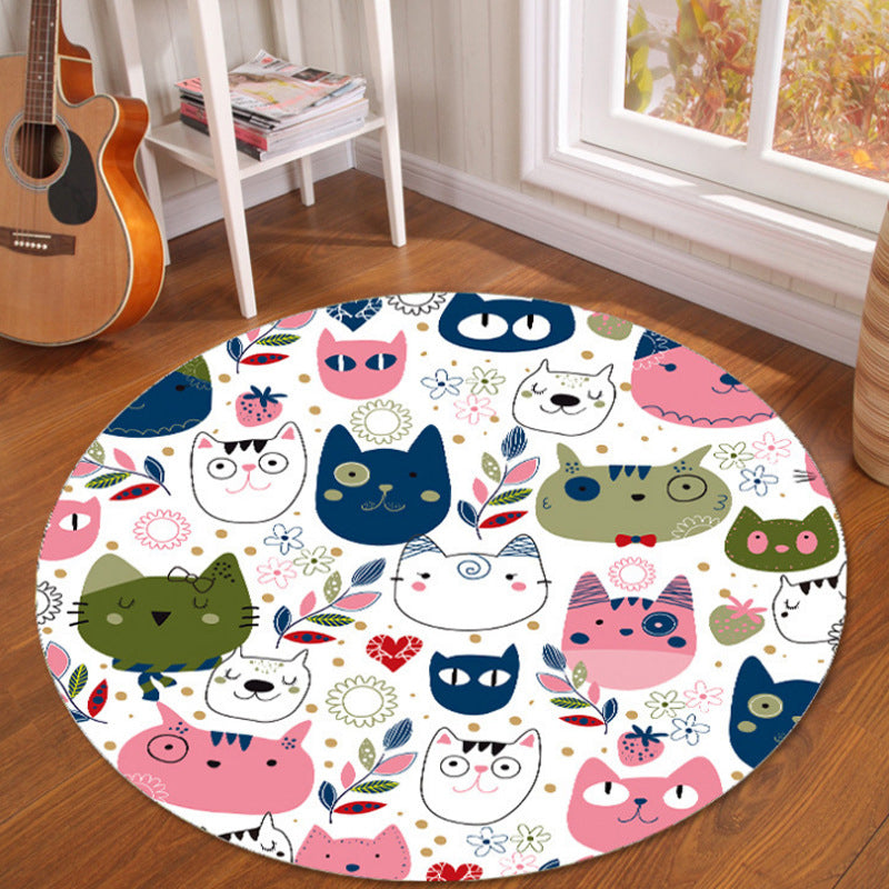 Lisslune | Novelty Fairy Tale Patterned Rug Multicolor Children’s Rug Synthetic Pet Friendly Non-Slip Back Washable Rug for Home