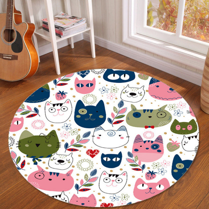 Lisslune | Novelty Fairy Tale Patterned Rug Multicolor Children’s Rug Synthetic Pet Friendly Non-Slip Back Washable Rug for Home
